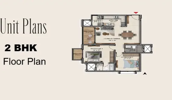 Featured Image of Sattva Hill View 2 BHK Floor Plan